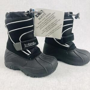 Totes Snow Boots Boys Size 5T Insulted Waterproof Black Teo Winter